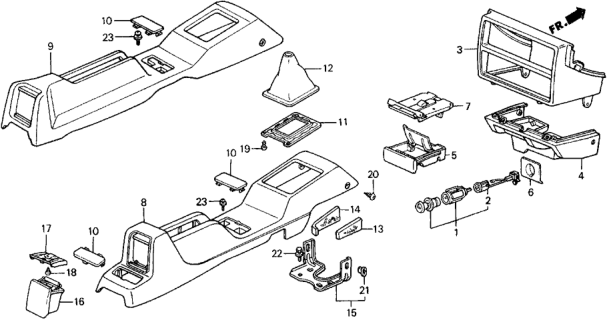 1990 Honda Civic Console Diagram