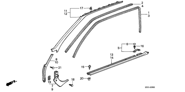 1989 Honda Accord Door Trim Diagram