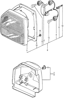 1982 Honda Prelude Taillight Assy., L. Diagram for 33550-692-673