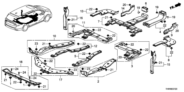 2022 Honda Odyssey Duct Assy., R. Floor Joint *NH900L* (B)(Ac) (DEEP BLACK) Diagram for 83312-THR-A00ZA