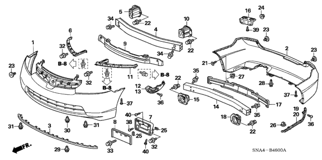 2007 Honda Civic Bumpers Diagram