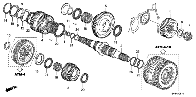 2010 Honda Civic AT Secondary Shaft Diagram