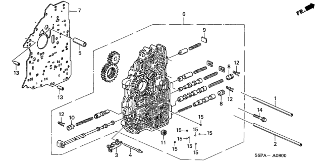 2005 Honda Civic AT Main Valve Body Diagram