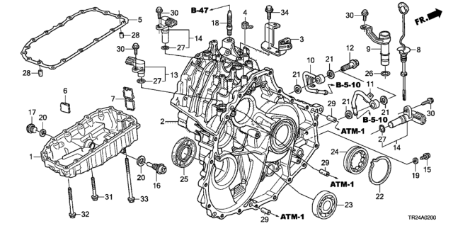 2014 Honda Civic Dipstick (ATf) Diagram for 25610-RPS-E01