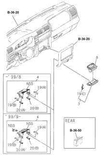 1999 Honda Passport Spring, Ashtray Diagram for 8-97146-536-0