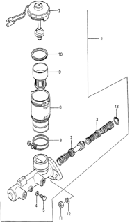 1980 Honda Accord Piston Assy., Primary Diagram for 46120-692-003