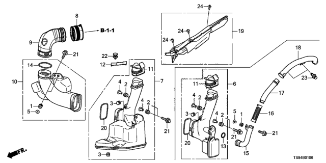 2015 Honda Civic Resonator Chamber (2.4L) Diagram