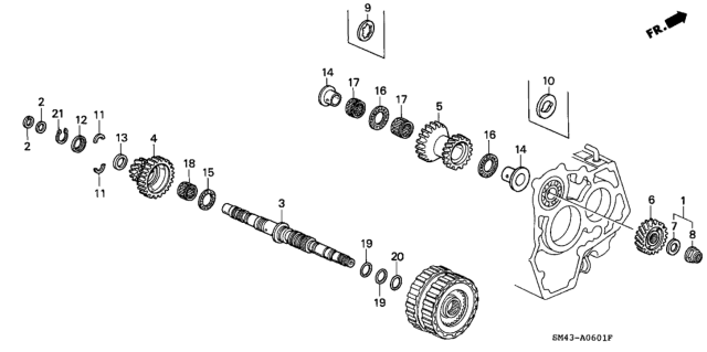 1991 Honda Accord AT Secondary Shaft Diagram