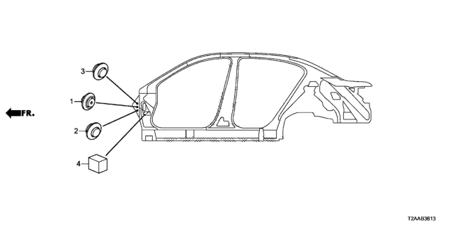 2017 Honda Accord Grommet (Side) Diagram