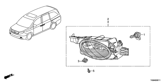 2015 Honda Odyssey 5 Door TOURIN (ELITE) KA 6AT Foglight Diagram