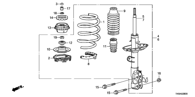 2013 Honda Fit Front Shock Absorber Diagram