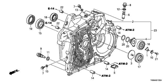 2012 Honda Fit Collar, Oil Guide Diagram for 23235-RPC-010