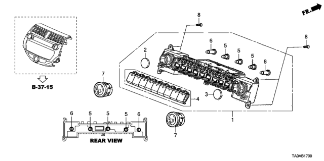 2012 Honda Accord Control Assy., Heate Diagram for 79500-TA0-A13ZA