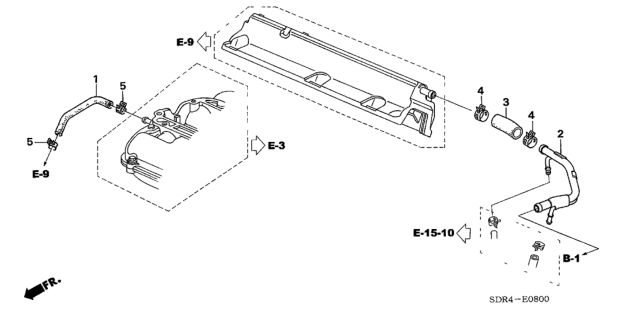 2005 Honda Accord Hybrid 4 Door HYBRID KA 5AT Breather Tube Diagram