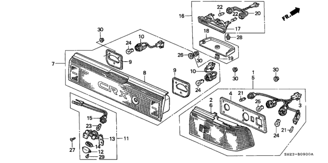 1988 Honda CRX Gasket, Base Diagram for 33503-SH2-A01