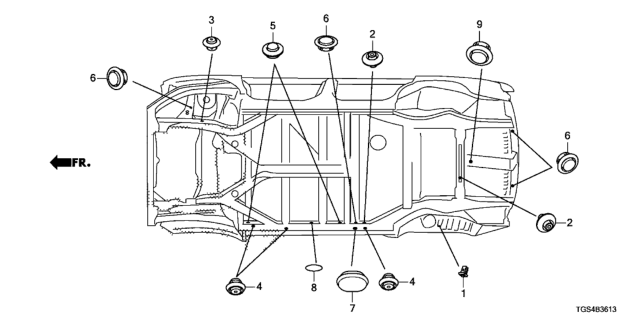 2020 Honda Passport Grommet Diagram 4