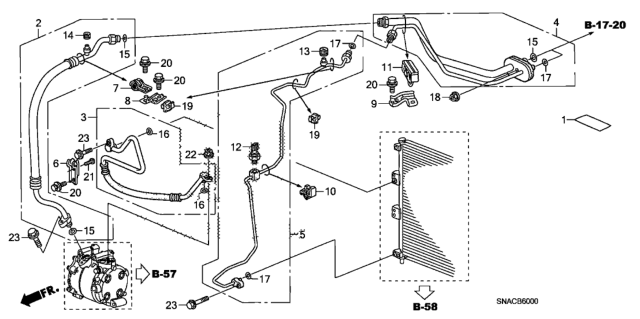 2010 Honda Civic 4 Door LX-S KA 5MT A/C Hoses - Pipes Diagram