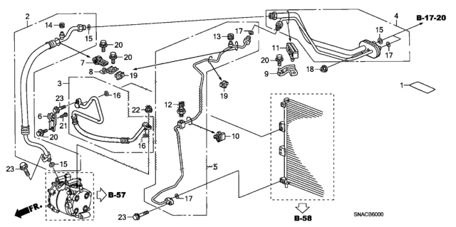 2011 Honda Civic A/C Hoses - Pipes Diagram