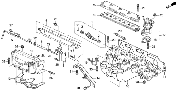 1996 Honda Odyssey Pipe, Fuel Diagram for 16610-P0A-000