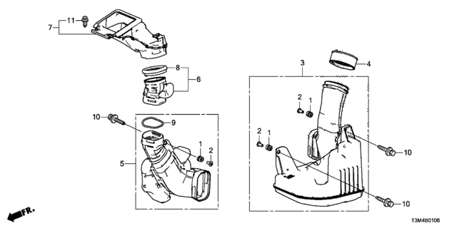 2017 Honda Accord Ring Seal A,Intak Diagram for 17258-RLF-000