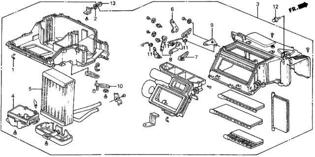 1988 Honda Civic Heater Unit Assy. Diagram for 79100-SH3-A01