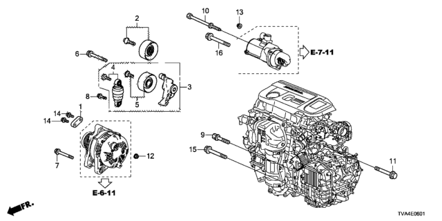 2021 Honda Accord Tensioner Set, Hydraulic Diagram for 31179-RPY-G01