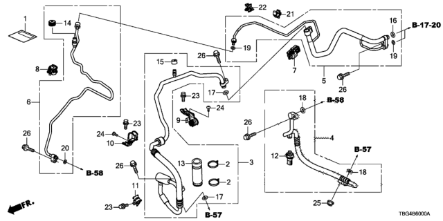 2016 Honda Civic A/C Air Conditioner (Hoses/Pipes) Diagram