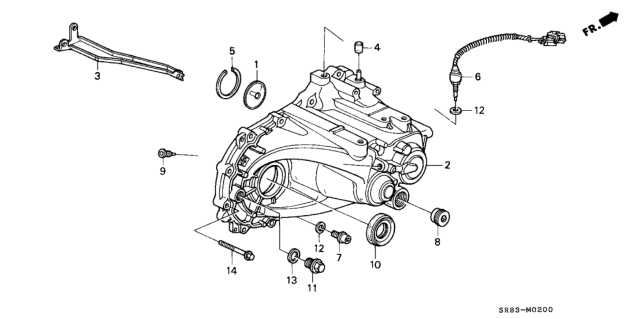 1993 Honda Civic MT Transmission Housing Diagram