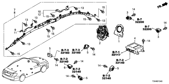 2014 Honda Accord SRS Unit Diagram