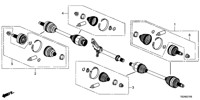 2021 Honda Ridgeline Front Driveshaft Set Short Parts Diagram