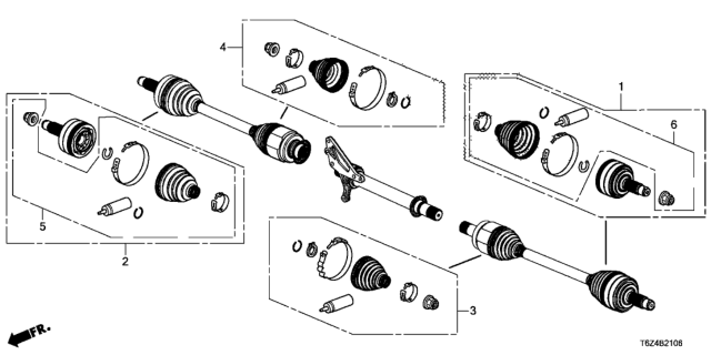 2021 Honda Ridgeline JOINT SET, OUTBOARD Diagram for 44014-TRX-A01