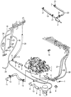 1982 Honda Accord 3 Door LX KH HMT Fuel Tubing Diagram