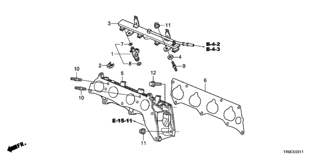 2015 Honda Civic Fuel Injector (2.4L) Diagram