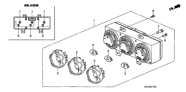 2009 Honda Element Knob *NH167L* (Rec) (GRAPHITE BLACK) Diagram for 79603-SCV-A01ZB