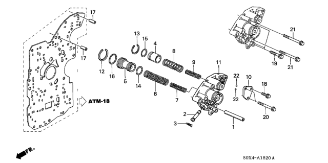 2002 Honda Odyssey AT Accumulator Body Diagram