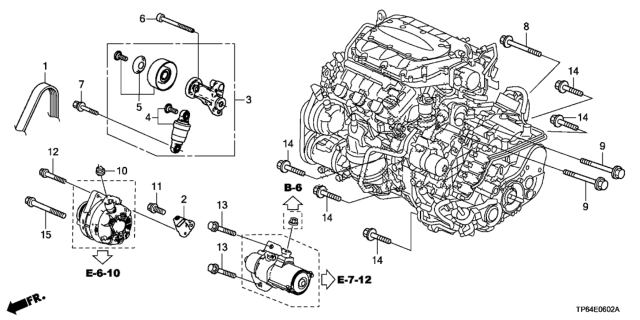 2013 Honda Crosstour Alternator Bracket  - Tensioner (V6) Diagram