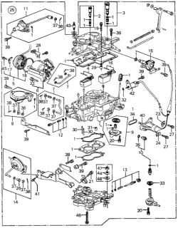 1980 Honda Civic Carburetor Assembly Diagram for 16100-PA6-663
