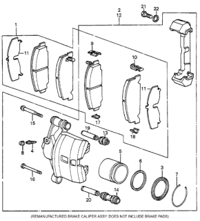 1985 Honda Accord 3 Door LX KL 5MT Front Brake Diagram