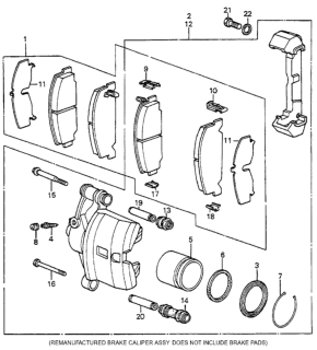 1985 Honda Accord Clip D, Pad Diagram for 45238-SA6-671