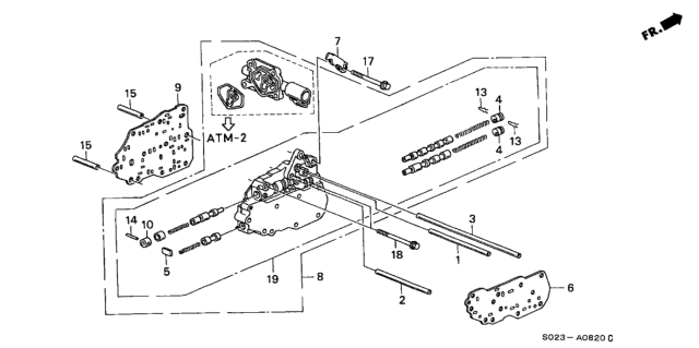 1998 Honda Civic AT Secondary Body Diagram