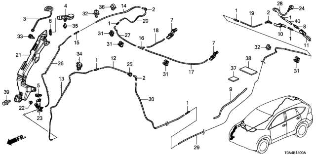 2012 Honda CR-V Grommet, Washer Tube Diagram for 76851-S30-003