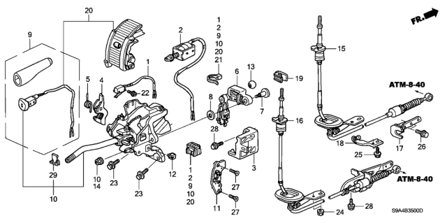 2005 Honda CR-V Bush C, Change Lever Diagram for 54210-S0X-A82