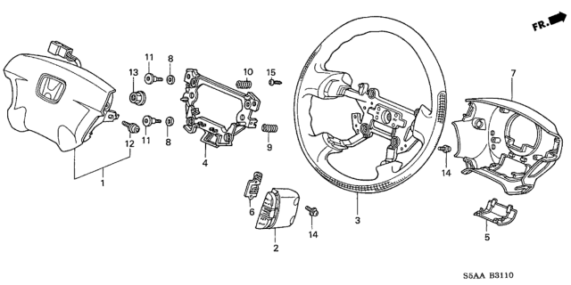 2004 Honda Civic Steering Wheel (SRS) Diagram