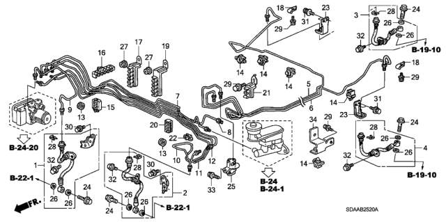 2007 Honda Accord Brake Lines (VSA) Diagram