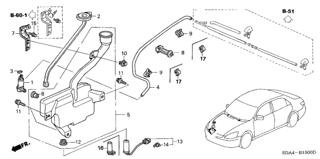 2004 Honda Accord Windshield Washer Diagram 1