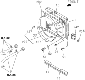 1995 Honda Passport Radiator Assembly Diagram for 8-94384-433-0