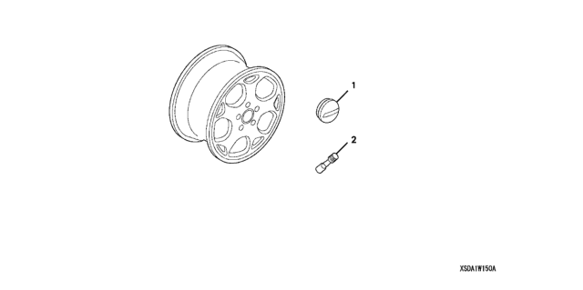 2003 Honda Accord 4 Door LX (SIDE SRS) KL 5AT Alloy Wheel (15") (SF-AF2) Diagram