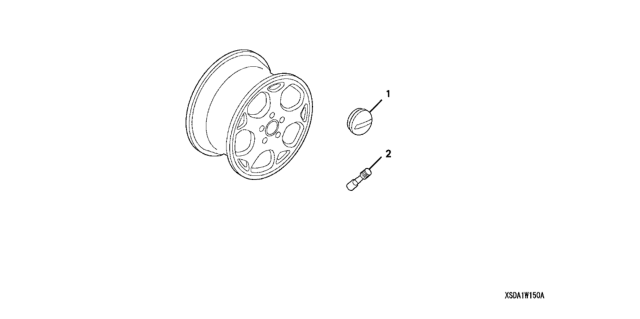 2005 Honda Accord Cap Assy., Center (15") Diagram for 08W15-SDA-1A0R1