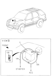 2002 Honda Passport 4 Door 4LX KA 5MT Battery - Battery Cable Diagram