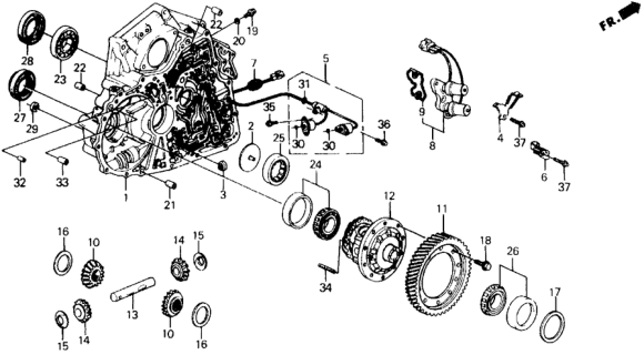 1988 Honda Prelude Bearing, Ball (40X68X9) (Koyo) Diagram for 91001-PX4-004